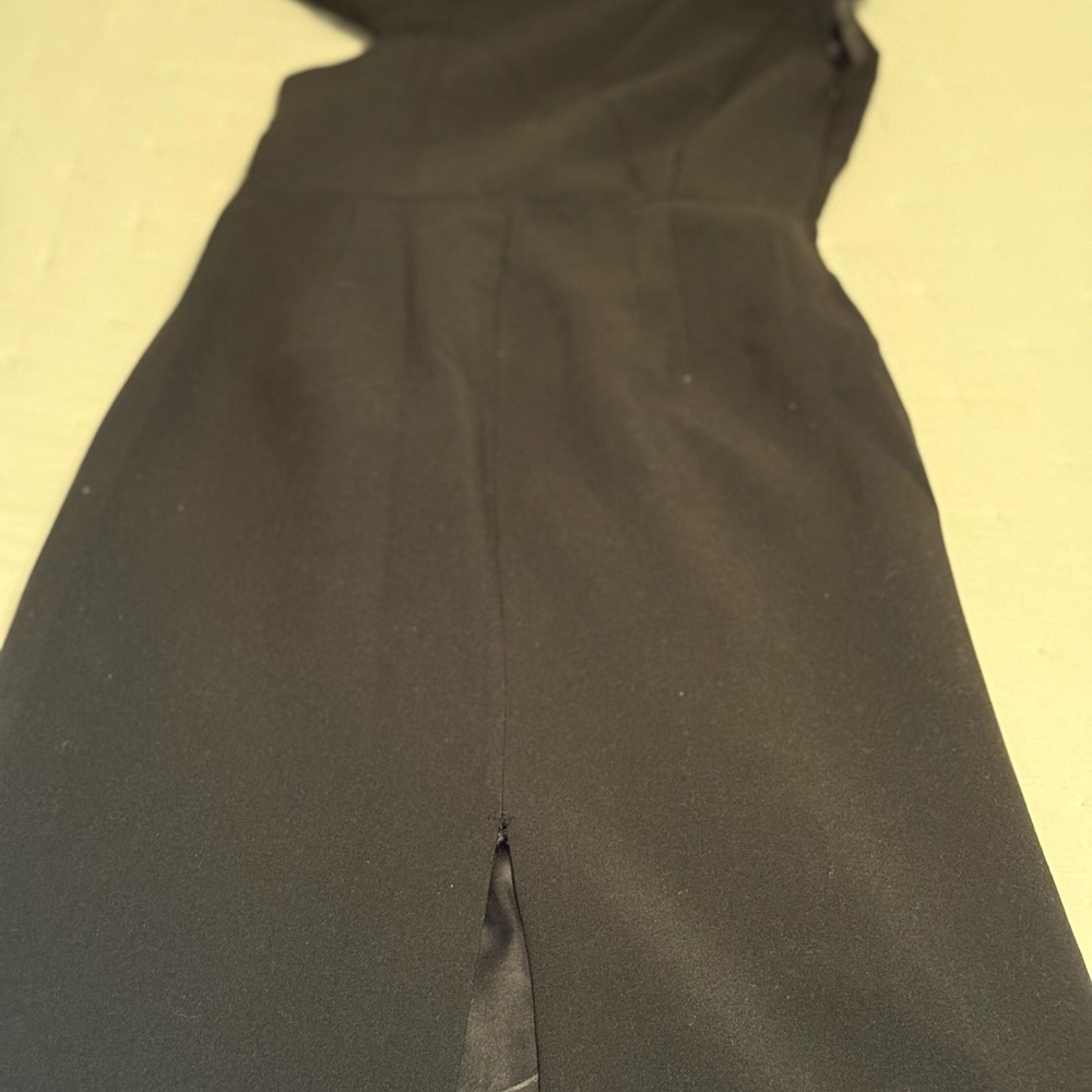 Bardot Black Asymmetrical Ruched Cocktail Gown - Picture 9 of 10